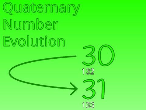 Quaternary Number Evolution ( 30 --> 31 )