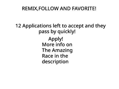 The Amazing Race Applications(OPEN) for applying