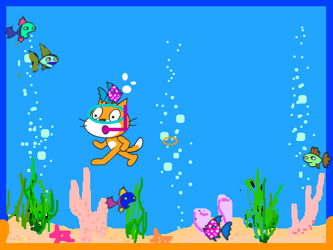 swim with rainbow fishes!