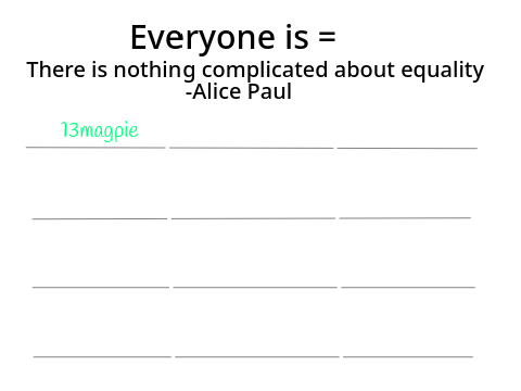 Everyone is = (sign your name)
