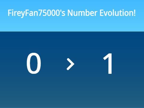 FireyFan75000's Number Evolution (0 --> 1)