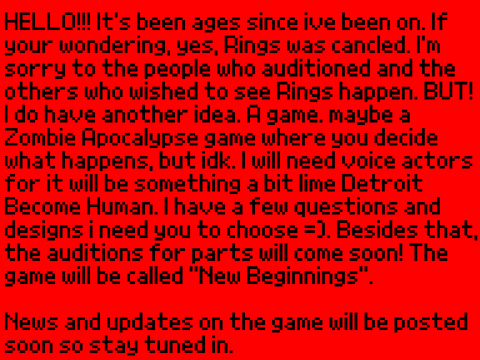 Im Back! And Have News!!