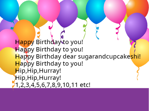 Happy Birthday sugarandcupcakeshi!