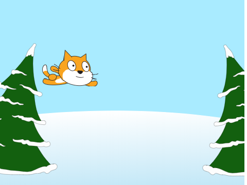 Cat flying 