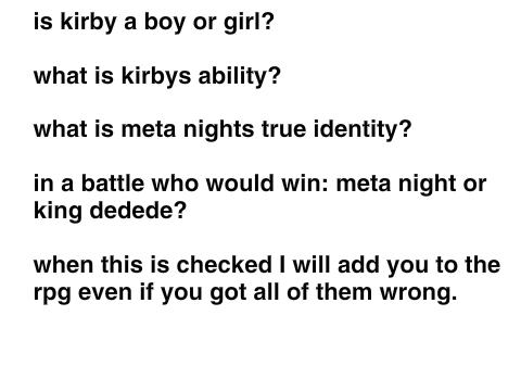 kirby rpg quiz