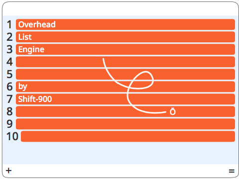 Overhead List Engine  v4.0