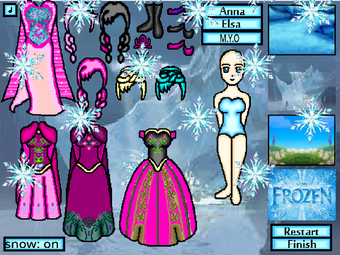 rose frozen dress up pong