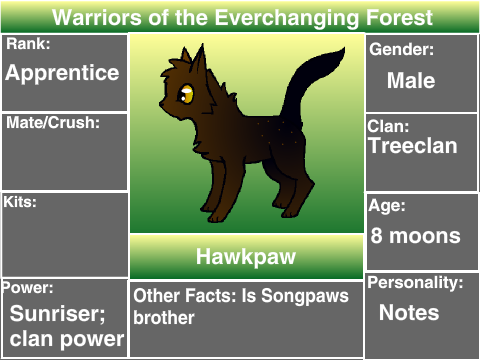 Warriors of the Everchanging Forest: Hawkpaw