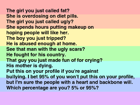 Bullying has to stop now. 