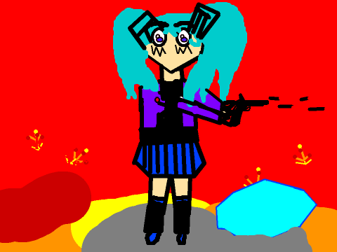 *UPGRADED PRETTY HARD TO COPY* GUN Girl Animation! (Drawn by me, A Simple Helping Project for..You!)