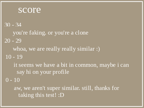 How Alike Are We? Results