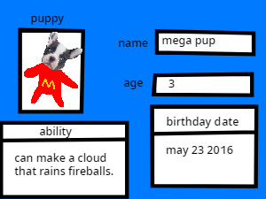 mega pup stats.