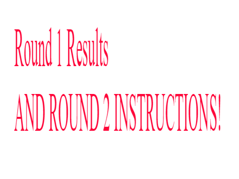 Art Contest Round 1 Results and FINAL ROUND INSTRUCTIONS