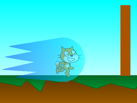 fast cat runs through walls