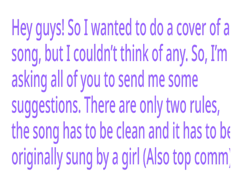 Song Suggestions.