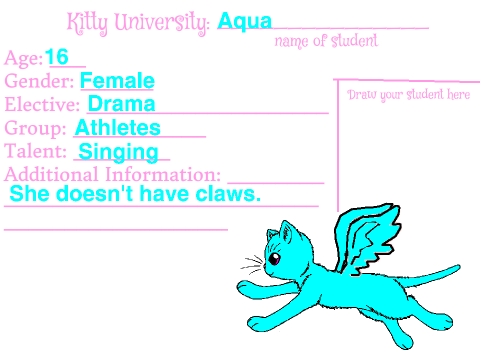 Kitty University Sign Up Sheet