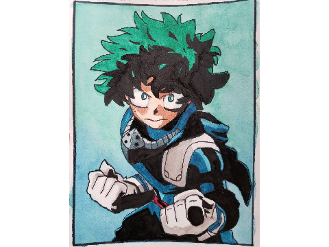 Izuku Midoriya Watercolor Painting