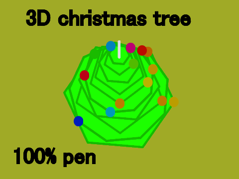3D christmas tree 100% pen