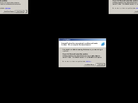 Internet explorer crash