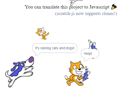 Raining Cats and Dogs! (scratch-js update)