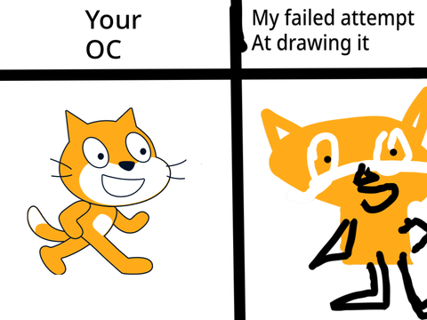Give me your OC and I will try to draw it and fail miserably