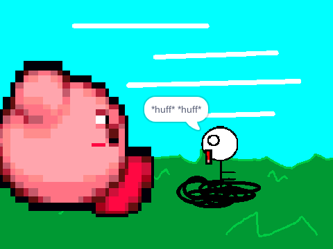 Add yourself running from a Giant Kirby! remix