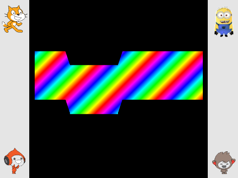 1 Line Challenge - rainbow scratchblock