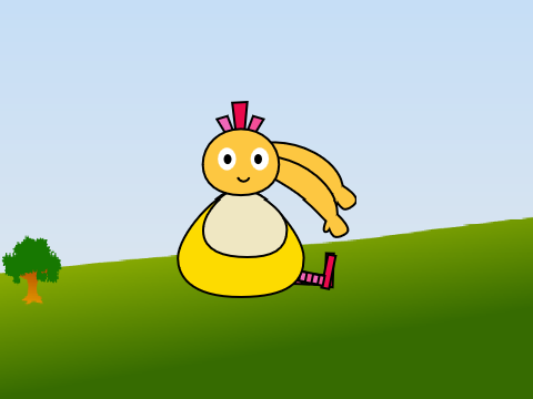 Chickedy From Twirlywoos Poses the G word