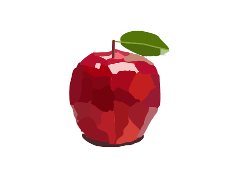 an abstract apple (block shade)