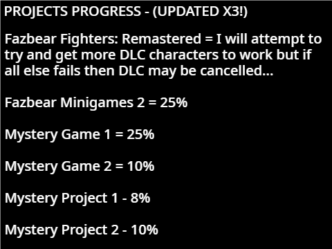 PROJECTS PROGRESS! UPDATED X3!