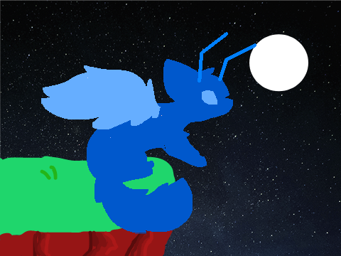 Blue Flying Cat with Antennas!