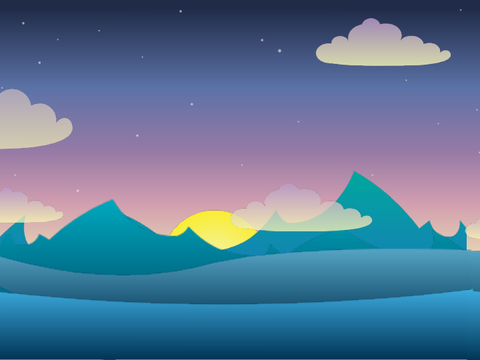 Twilight Mountains. A Parallax