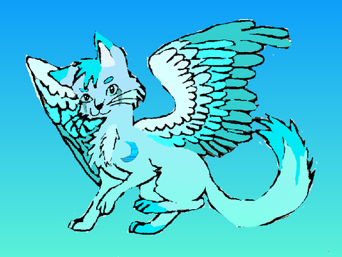Flying Cat Art
