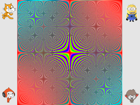 Blue-Red-Rainbow Star Pattern
