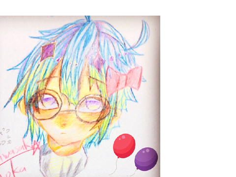 色鉛筆で描いたAOKA__。