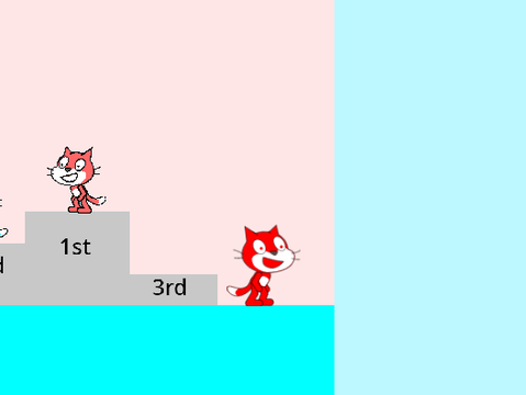 red cat escapes the pixel system