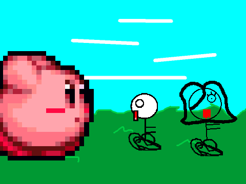 Add yourself running from a Giant Kirby! remix remix