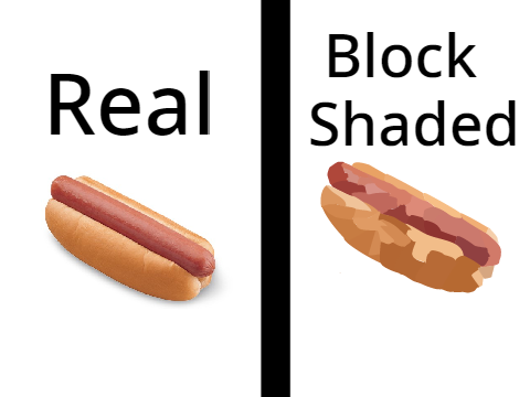 A Block Shaded Hot Dog