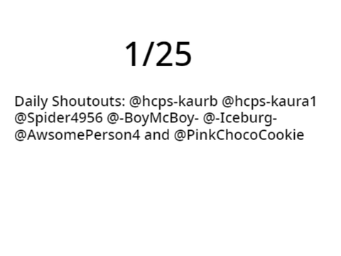 Daily Shoutouts 1/25/2020