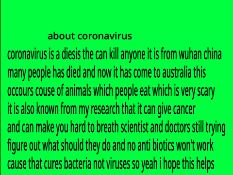  must read (about Caronovirus)