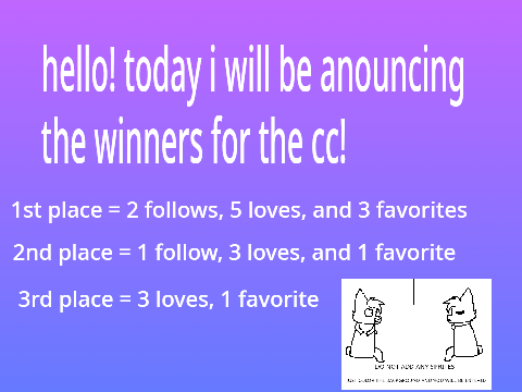 Cat CC Winners!