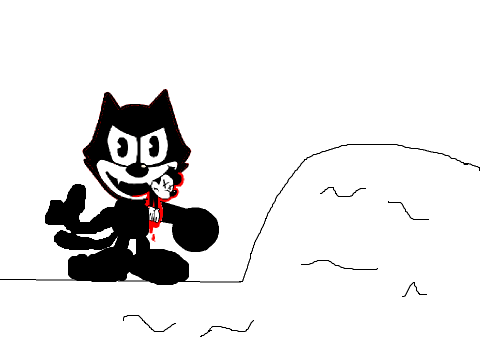 Felix the Cat eats Mickey Mouse