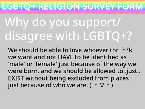 Survey: LGBTQ+ and Religion~ 