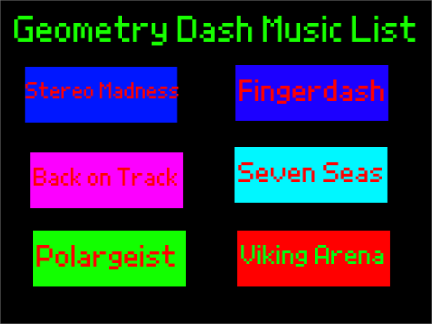 Geometry Dash Music List