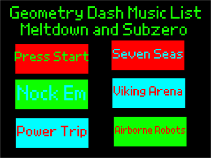 Geometry Dash Music List: Meltdown and Subzero