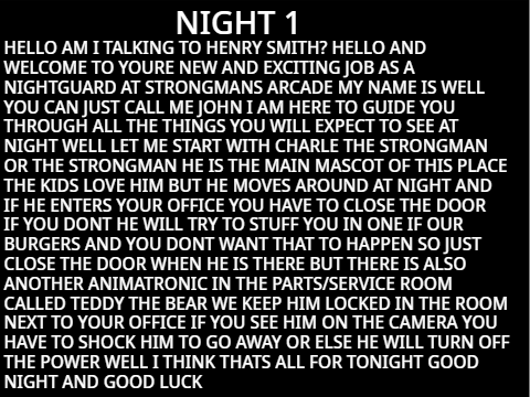 five nights at strongman phone calls