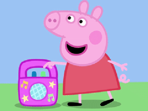 Świnka Peppa słucha piosenek