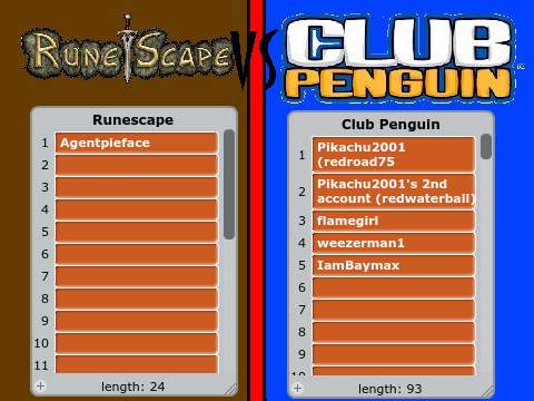 Add your name to Runescape vs. CLUB PENGUIN!