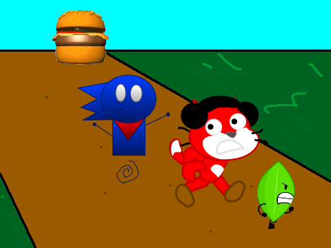 Add Yourself Running From the Burger