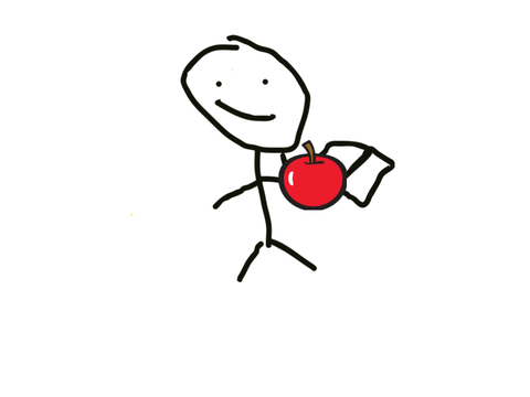 READING A BOOK AND EATING AN APPLE
